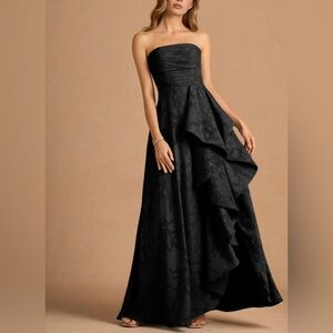 Azazie Elegant Black Strapless Dress